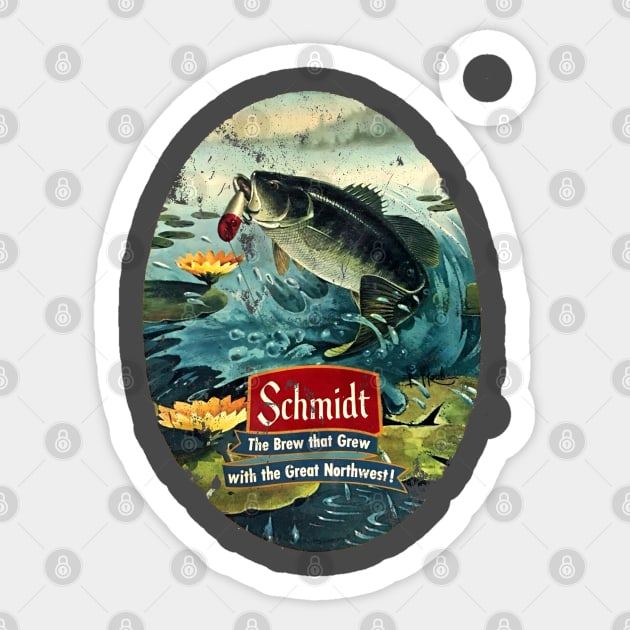 Schmidt Beer Bass Sticker by retrorockit